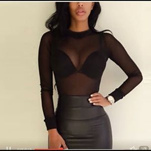 Now you see me sheer long sleeved top